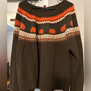 Women's Brown and Orange Sweater